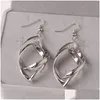 Dangle Lustre Creux Losange Boucles D'oreilles Pour Les Femmes Or Sier Piercing Déclaration Bijoux Cadeau Livraison Dhsic