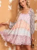 Robes décontractées GypsyLady Floral Chic à plusieurs niveaux robe mi-longue été printemps fleur garniture coloré dos nu Sexy fête de vacances femmes dames