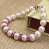 Strand Design originale Natural 9-10mm White Pearl Nearround Beads Per le donne Regali Gioielli di moda 7.5ich B3090