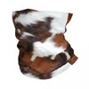 Bandanas Cowhide skórzana bandana zimowa ciepła szyja kobiety wiatroodporne opakowanie twarz szalik do ski zwierzęcy futra tekstury gaiter opaska na głowę