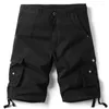 Men's Shorts Army Green Work Fashion Casual Multi-pocket Decoration Black Blue Gray Red Male Summer Cargo 28-38 40