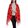 Sciarpe Donna Sciarpa Coccinella Bug Polka Dot Scialli invernali Sottile Avvolgere Lady Nappa Calda pelosa Bufanda Stola