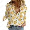 Chemisiers pour femmes 2023 printemps et automne chemise à manches longues fruits impression 3D personnalisé décontracté col Polo bouton Cardigan haut