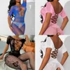 NXY Sexy Jupe Femmes Résille Sous-Vêtements Sexy Lingerie Plus La Taille Maille Babydoll Évider Robe Bandage Corps Bodys Sexe Costumes Érotiques 2022 230717