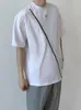Мужские футболки T Syuhgfa Zipper Patchwork футболки 2023 Летняя тенденция свободная обычная корейская футболка.