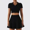 Work Dresses Spring Nude Tennis Suit Women's Outdoor Fast Running Sports Fitness Short Sleeve Skirt Casual T-shirt Set 2023