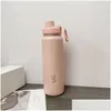 Botella de agua Ll Vacío Yoga Fitness Botellas Simple Pure Color Sts Acero inoxidable Insated Tumbler Taza Tazas con tapa Térmica Insation Dhzi4