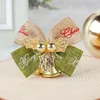 Party Supplies Christmas Mini Bowknot Craft Bows Rustic Burlap Gift Bow For Wreaths Mantel Treetops Present Boxes Lamp