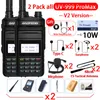 Walkie talkie 2pcs baofeng UV 999 pro max 10w ad alta potenza ad alta potenza per ricetrasmettitore a doppia banda di caccia a 2 vie radio 2023 230823