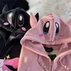 Heren Hoodies Sweatshirts Harajuku Little Devil Patroon Brief Priting Hoodies Vrouwen Losse Streetwear Zip Up Hoodie Anime Kawaii Y2k Vest Jas Tops T230731