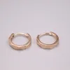 Boucles d'Oreilles Créoles Solides Or Rose 18K Femme Figure Laser 1.5-1.8g 13 3mm