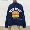 Sweats à capuche pour hommes Sweats 666 Mode Streetwear CPFM Meilleure Qualité Hamburger Mousse Imprimé Surdimensionné Lâche Tops Manteau Pull À Capuche Hoodies Pour Hommes T230731