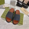 Summer Beach Sandal Pantoufles Mules Femmes Toile Designer Slide Sandale Plate-forme Chaussures Logo brodé Pantoufle noire Confort Casual Luxurys Mens Indoor Sliders