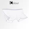 Underpants Men Short Mesh Transparent Panties Boxer Shorts Mens 4XL Ice Silk Ultra Thin Sexy Briefs Solid Colors 2023