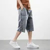 Dżinsy męskie 2023 Letnie odzież robocza dżinsowe spodenki luźne bryczesy plus size cienkie 7 przyciętych spodni