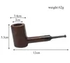 Ebony Solid Wooden Tobacco Pipe Handmade Wood Bent Stem Smoking Pipes Smoking Tools