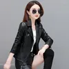 Frauen Leder M-5XL Damen Casual Faux Jacken Frauen Kleidung 2023 Frühling Stil Outwear Kurze Koreanische Version Von Motorrad PU mantel