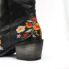 Stövlar vintageformade blommor broderier bootes women western cowgirls cowboy boots casual work ridning chunky heel boot ladies 230801