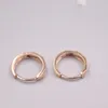 Aretes de aro Sólido puro Oro rosa de 18 quilates Mujer Láser Figura 1.5-1.8g 13 3mm