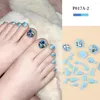 False Nails Short Shiny Press On Toenails Fashion Rhinestone Fake For Women Girls