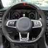 Carbon fiber Black Suede Car Steering Wheel Cover for Volkswagen Golf 7 GTI Golf R MK7 Polo Scirocco 2015 2016221U