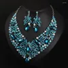 Necklace Earrings Set European And American Fashion Temperament Crystal Jewelry Dress Dinner Bride Accessories