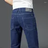 Jeans pour hommes noir hommes 2023 printemps automne élastique droite Slim Fit décontracté affaires Denim pantalon mâle marque vêtements