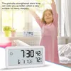 Desk Table Clocks Alarm Clock for Bedroom Digital Wall With Date Week Indoor Temperature and Humidity Battery Operated White 230731