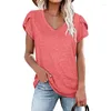 T-shirts voor dames Petal Sleeve V-hals Top Fashion Los casual shirt