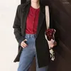 Women's Suits Spring/autumn Solid Color Shoulder Pad Senior Sense Blazer Women 2023 Casual Pink Suit Jacket Design Small Thin Top Coat