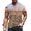 Camiseta Masculina 2023 Masculina Animal Oversized T-Shirt Primavera Verão Europeu Americano O-Neck Moda 3D Top