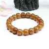 Strand Natural Yellow Nephrite Jade Bracelet Men Women Healing Gemstone Fine Jewelry Genuine Hetian Jades Barrel Beads Bracelets Bangle