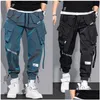 Heren Cargobroeken Heren Cargo Mode Hip Hop Mti-Pocket Broek Trendy Streetwear Effen Joggingbroek Pantalones Casuales Para Hombre Drop Del Dhtw3