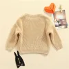 Pullover Est Born Baby Girl Boy Sticked Long Sleeve Autumn Winter Sweater Solid Loose Tops Kids kläder 3 M 5y 230731