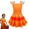 Girl's Dresses Movie Encanto Mirabel Isbella Dolors Cosplay Costume Girl Dresses For Birthday Carnival Party Halloween Fancy Princess Dress Wig 230801