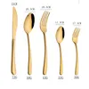Stainless steel flatware set food grade silverware cutlery set utensils include knife fork spoon teaspoon