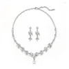 Smyckespåsar Brudklänning Personlig pärlhalsband örhänge Set kvinnors mode temperamentlegering Droppform