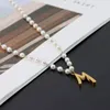 Pendant Necklaces Selling Letter M Pearl Necklace Jewelry For Women