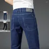 Jeans pour hommes noir hommes 2023 printemps automne élastique droite Slim Fit décontracté affaires Denim pantalon mâle marque vêtements