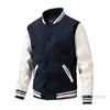 Hommes printemps automne veste nouveau Baseball col manteau couleur correspondant varsité vestes extérieur simple Clip coton coupe-vent hommes