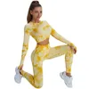 Yoga Outfit Imprimer Stretchy Leggin Casual Sprotswear Slim Survêtement Jogger Sportswear Fitness Costume Tie Dye Femme Vêtements Ensemble 230801