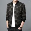 Männer Jacken 2023 Top Grade Nachahmung Nerz Marke Mode Lässig Jacke Männer Baseball Kragen Dicke Samt Plaid Strickjacke Mäntel kleidung