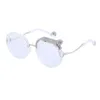 Sonnenbrille Runde Frauen Luxus Marke Designer Zirkon Sonnenbrille UV400 Brillen Persönlichkeit Brillen Kristall Leopard Shades 221014