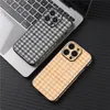 Luxury Houndstooth Pattern Leather Vogue Phone Case for iPhone 14 13 12 11 Pro Max XR XS 7 8 Plus SE2 SE3 Durable Slim Full Protective Soft Bumper Stylish Back Cover