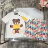 Luxury Designer Brand Baby Kids Clothing Set Classic Brand Clothes Dough Childrens Summer Short Sleeve Letter Lettered Shorts Fashion Shirt Set AAA