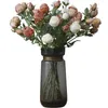 5 head burnt edge rose retro imitatie zijden bloem decoratie nep bloem imitatie droge bloem thuis zachte decoratie bruiloft bloemen