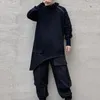 Herrtröjor Autumn Dark Department of Personality Oregelbundet Cut Design Män Lose Collar Sweater Frisör Fashion Coat