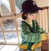 Cardigan Spring Autumn Girls Boys Green Sweater Children Clothing Knitting Baby Cardigan Children Cloths Children's Disual Coats J230801