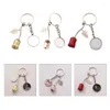 Keychains Metal Rose Flower Heat Transfer Sweet Car Keyring Sublimation Blank Keychain Ryggsäck Charm Dekoration