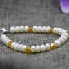 Strand Wholesale Price White Natural 7-8mm Pearl Abacus Beads Beaded Bracelet Women Clasp High Grade Diy Jewelry 7.5inch B3086